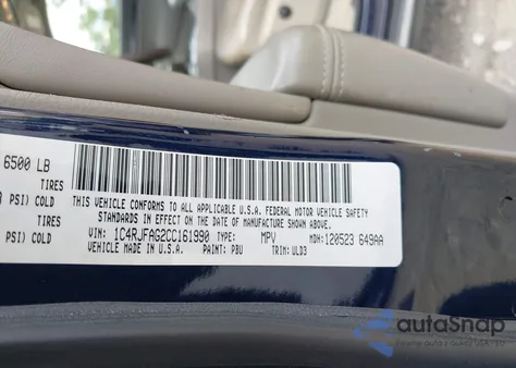 2012 Jeep Grand Cherokee Laredo z USA, uszkodzony, nr VIN 1C4RJFAG2CC161990